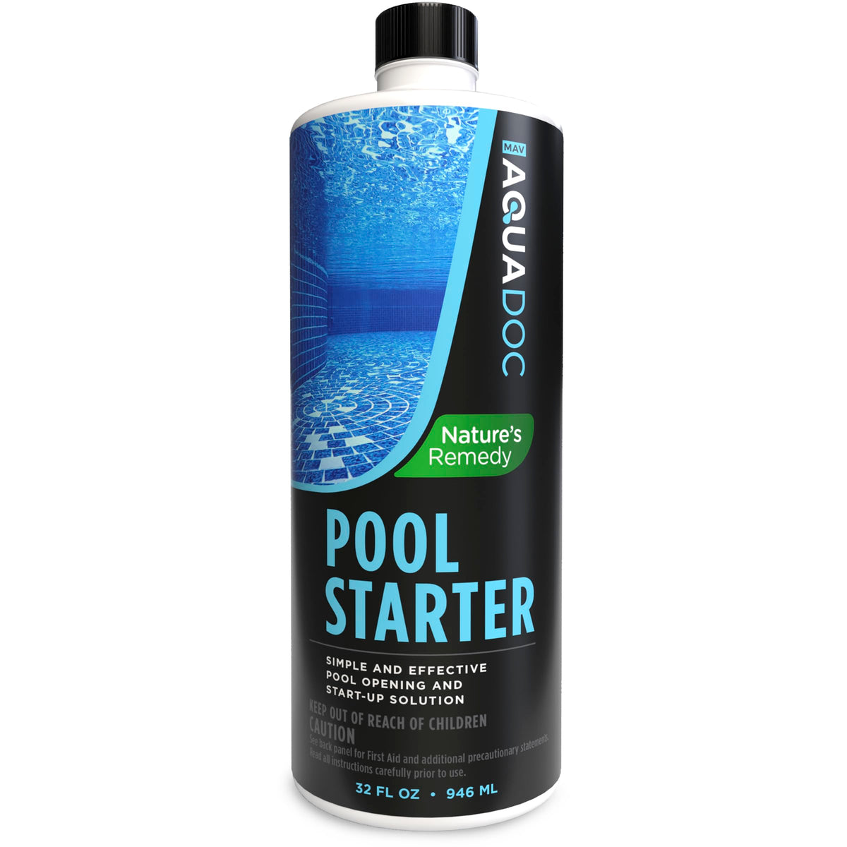 MAV AquaDoc pool opener bottle ready to start a clearer season.