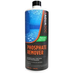 MAV AquaDoc pool phosphate remover bottle front label for easy maintenance.