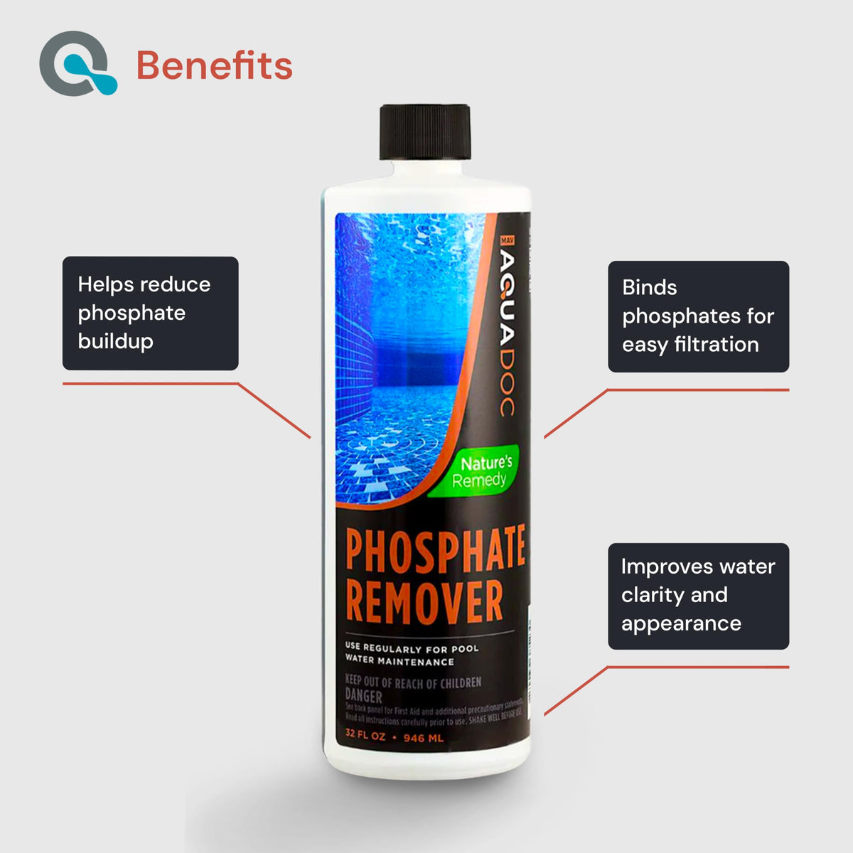 Measuring dose of MAV AquaDoc phosphate remover for weekly maintenance.