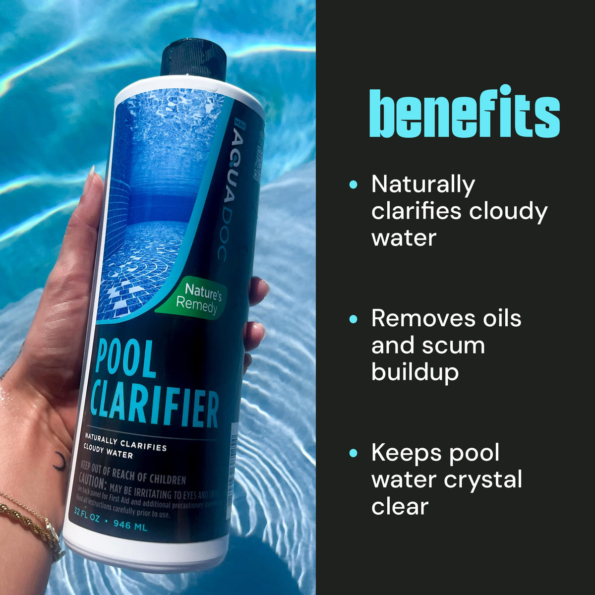 MAV AquaDoc cloudy pool water before treatment showing murkiness.
