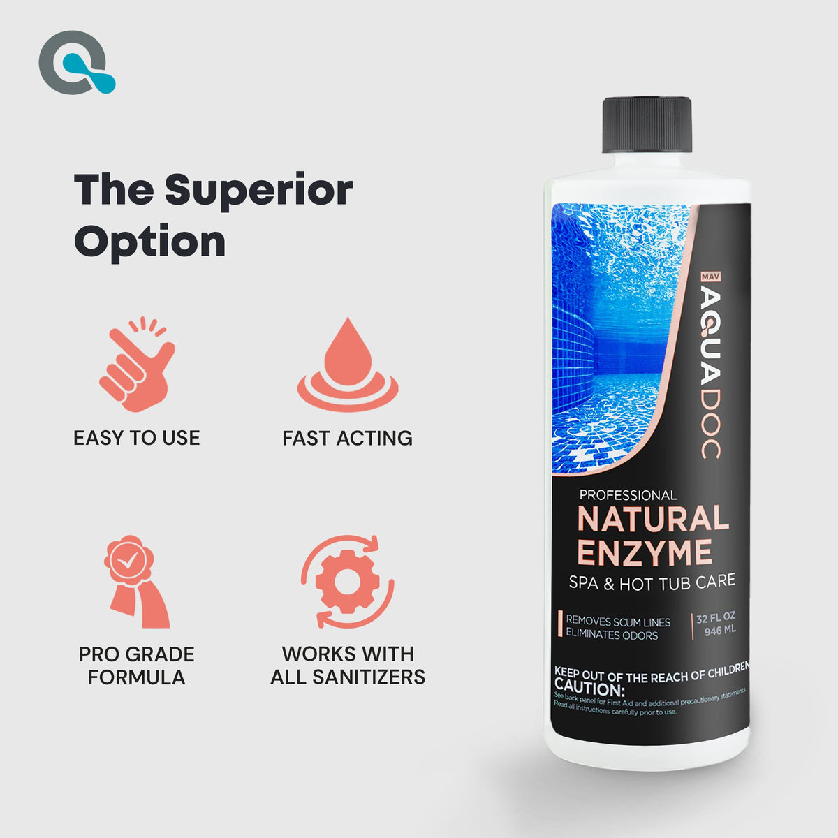 MAV AquaDoc compatible with bromine and chlorine sanitizers for flexible spa care.