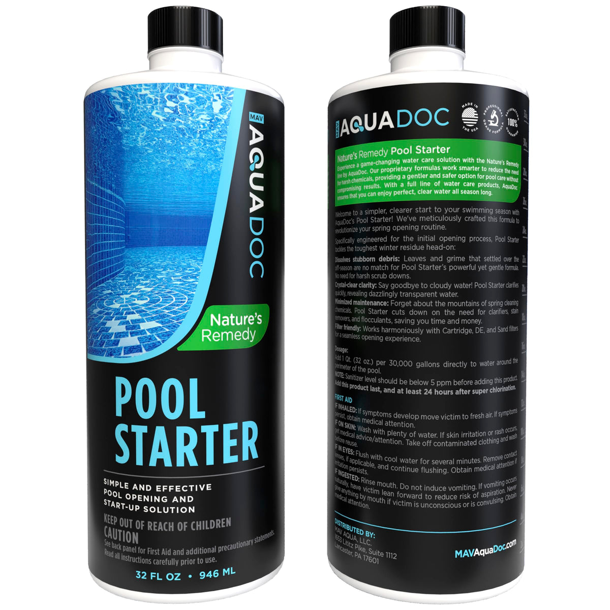 MAV AquaDoc works with bromine, chlorine, and saltwater sanitizers.