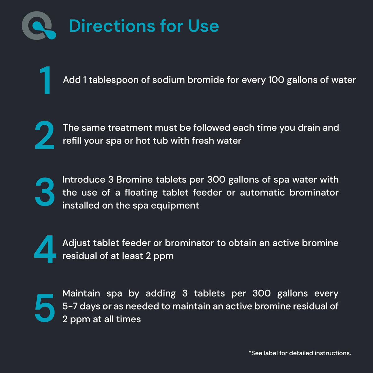 AquaDoc spa bromine action visual suggests effective spa sanitation
