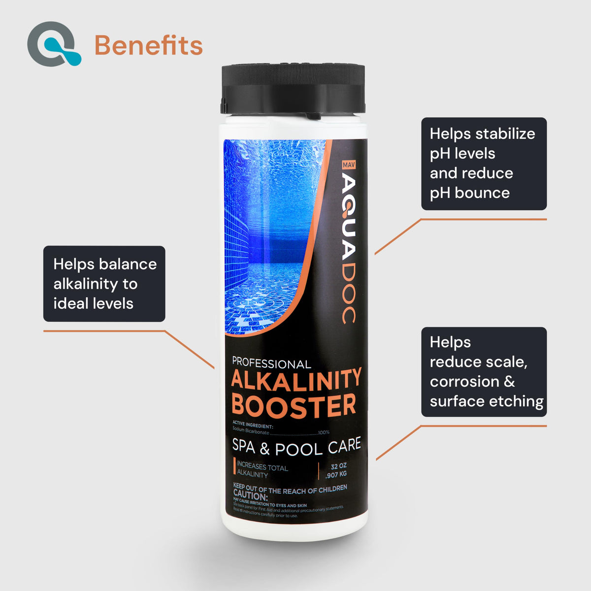 AquaDoc Spa bundle display highlights convenient at-home hot tub care.