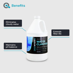 Cloudy spa water image highlights rapid improvement with MAV AquaDoc Spa Clarifier.