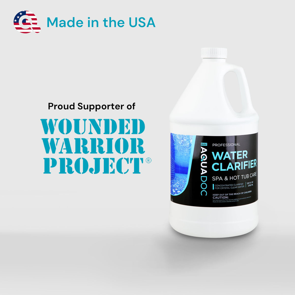 Jets on during dosing with MAV AquaDoc Spa Clarifier for quick filtration and clear water.