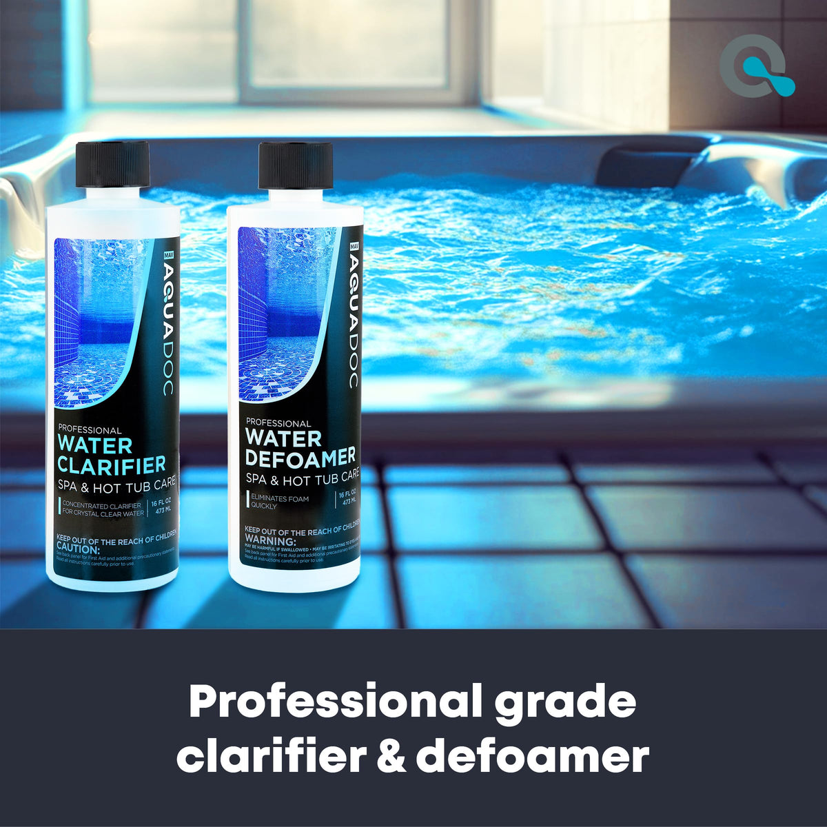 MAV AquaDoc Spa Defoamer bottle pour reduces foam for smoother soak