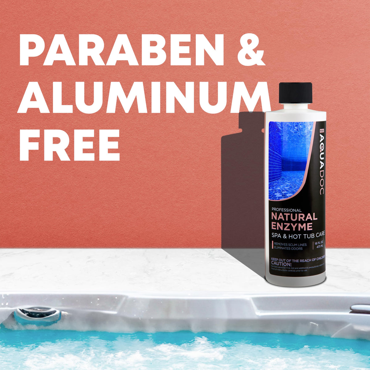 Natural enzyme formula from MAV AquaDoc for balanced spa water