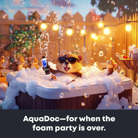 MAV AquaDoc spa foam elimination action demonstrates quick control