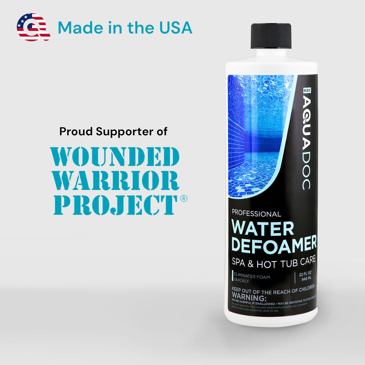 MAV AquaDoc spa foam elimination during use helps calm jets.