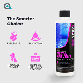 MAV AquaDoc Spa Metal Control spa surface close-up suggesting stain prevention.