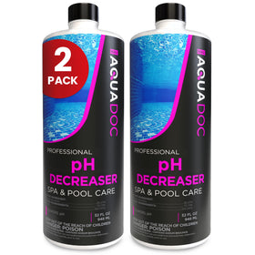 AquaDoc spa pH decreaser 2pack pour bottle balancing water for comfortable soaking
