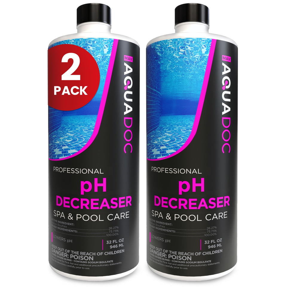 AquaDoc spa pH decreaser 2pack pour bottle balancing water for comfortable soaking