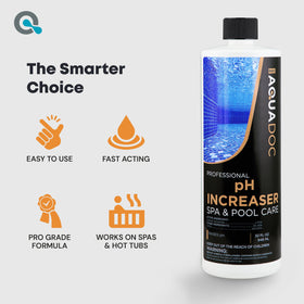 MAV AquaDoc Spa pH Up packaging on display signaling reliable spa chemistry