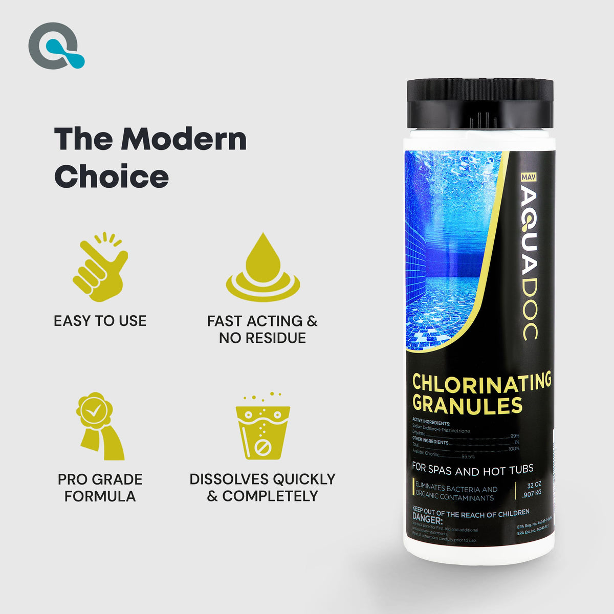 MAV AquaDoc spa water clarity after treatment highlighting inviting, crystal-clear water