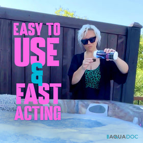 MAV AquaDoc spa water pour shows quick addition to raise calcium levels