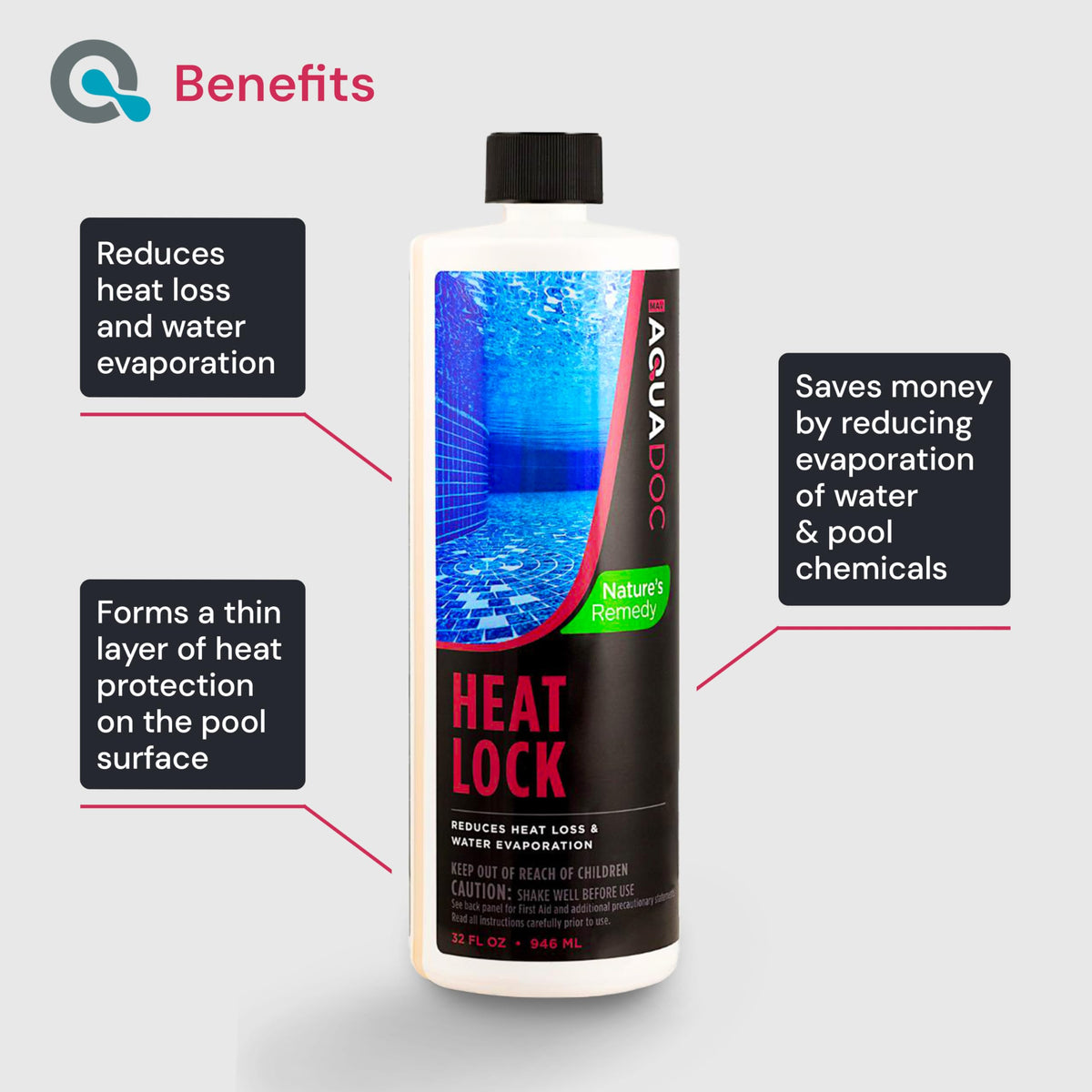MAV AquaDoc transparent film forming on water surface indicating heat retention and evaporation reduction.