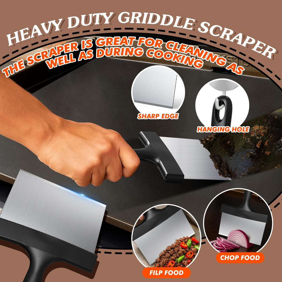 Mavipromax 2in1-scraper doubles as cleaner and cooking tool.
