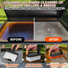 Mavipromax cleaning-kit supports versatile griddle care.