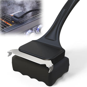 Mavipromax grill brush with bristle-free head for safe, effective cleaning on hot grills