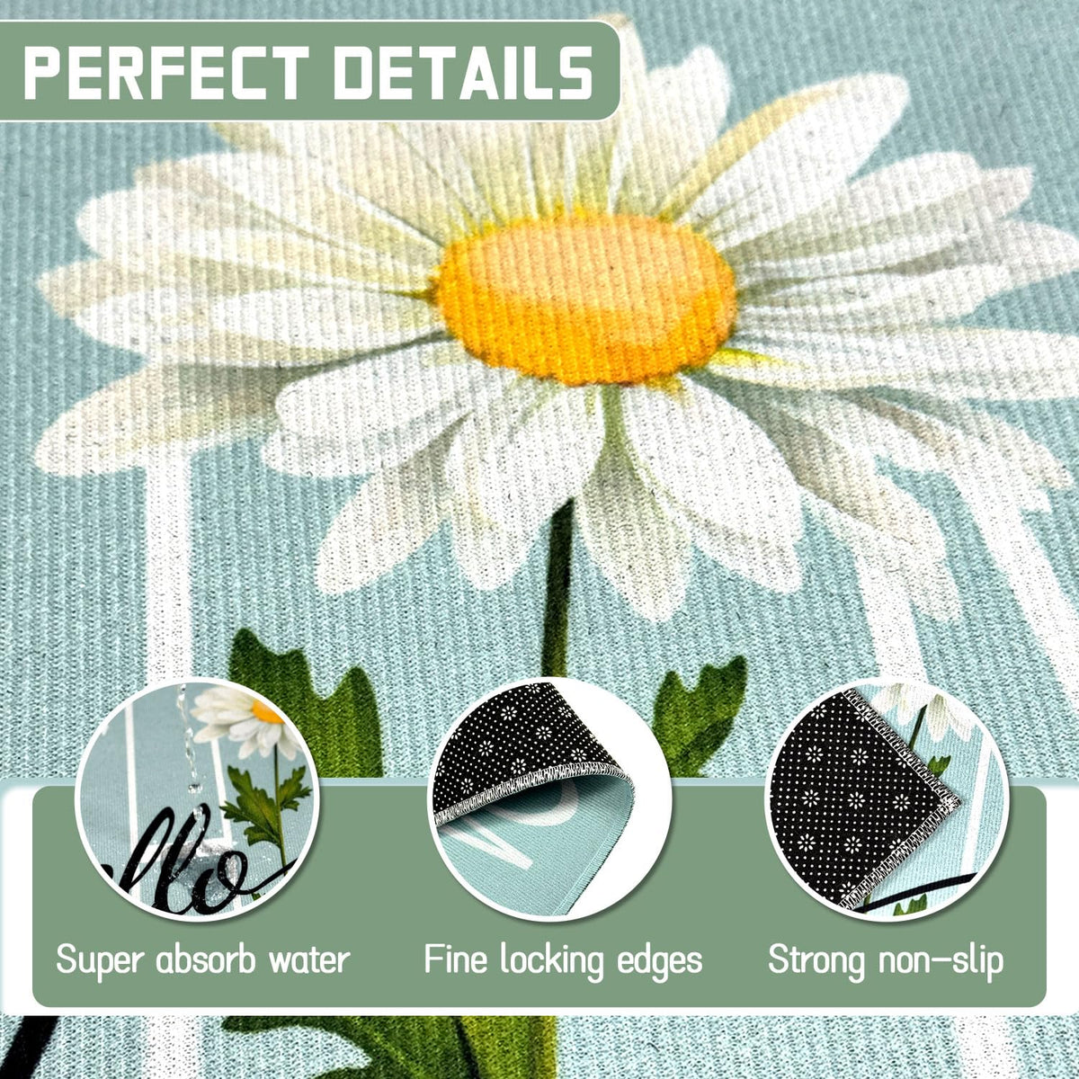 MAWKODX Daisy pattern detail highlighting vibrant petals and fresh color