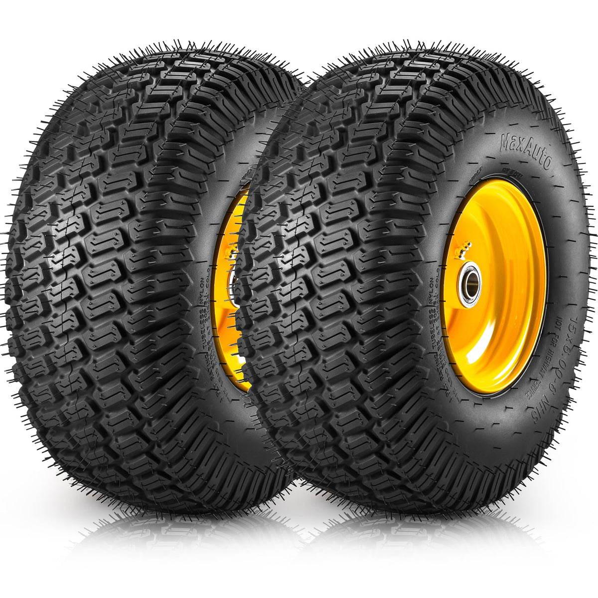 MaxAuto 15x6.00-6 tire and wheel assembly for reliable lawn mower front replacement
