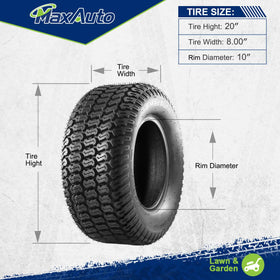 MaxAuto Turf Saver 20x8-10 compatibility with various lawn machines