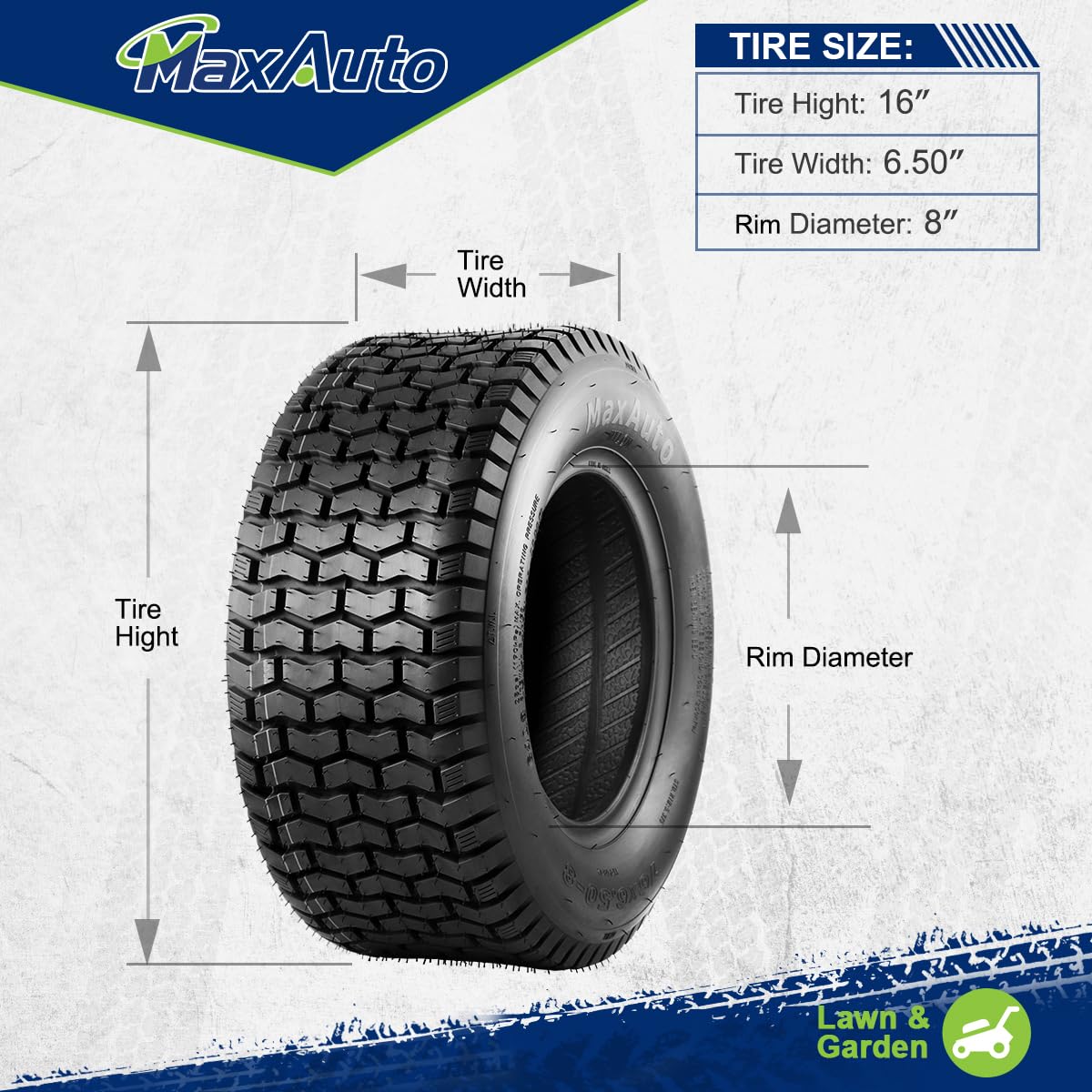 MaxAuto turf tire on a hill demonstrates steady traction without turf damage.