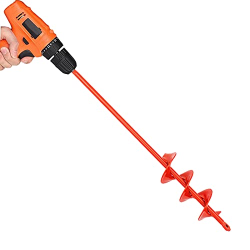 MAXCCINO auger drill bit planting shows 2-inch diameter in action for quick hole digging in the garden.