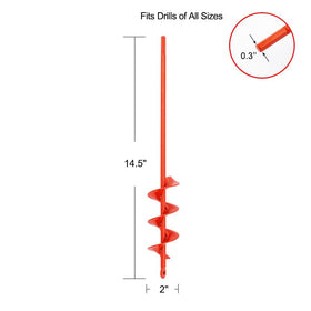 MAXCCINO auger drill bit with upgraded blades on shaft for faster post-hole drilling.