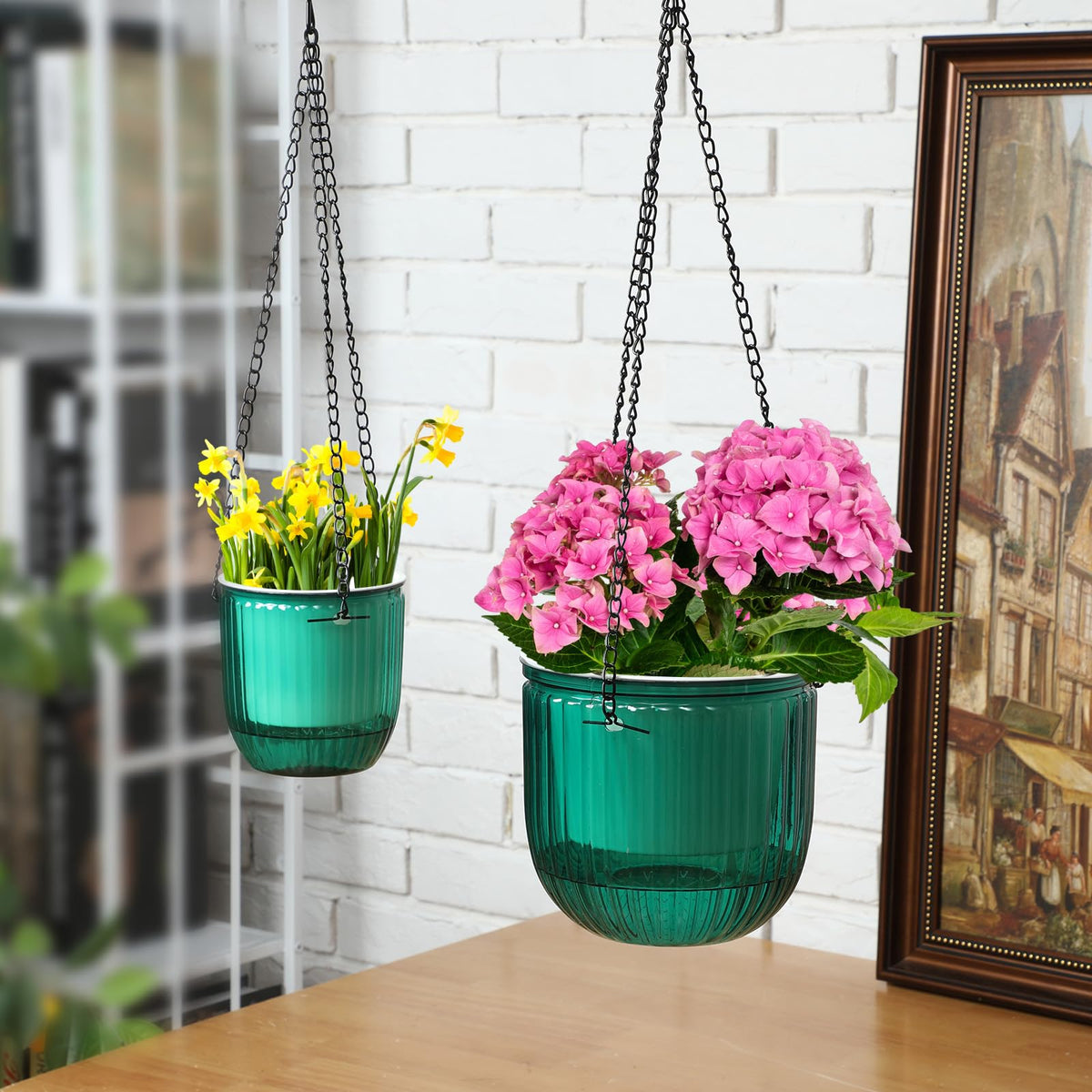 Maxcheck durable PET material planters with strong metal chains