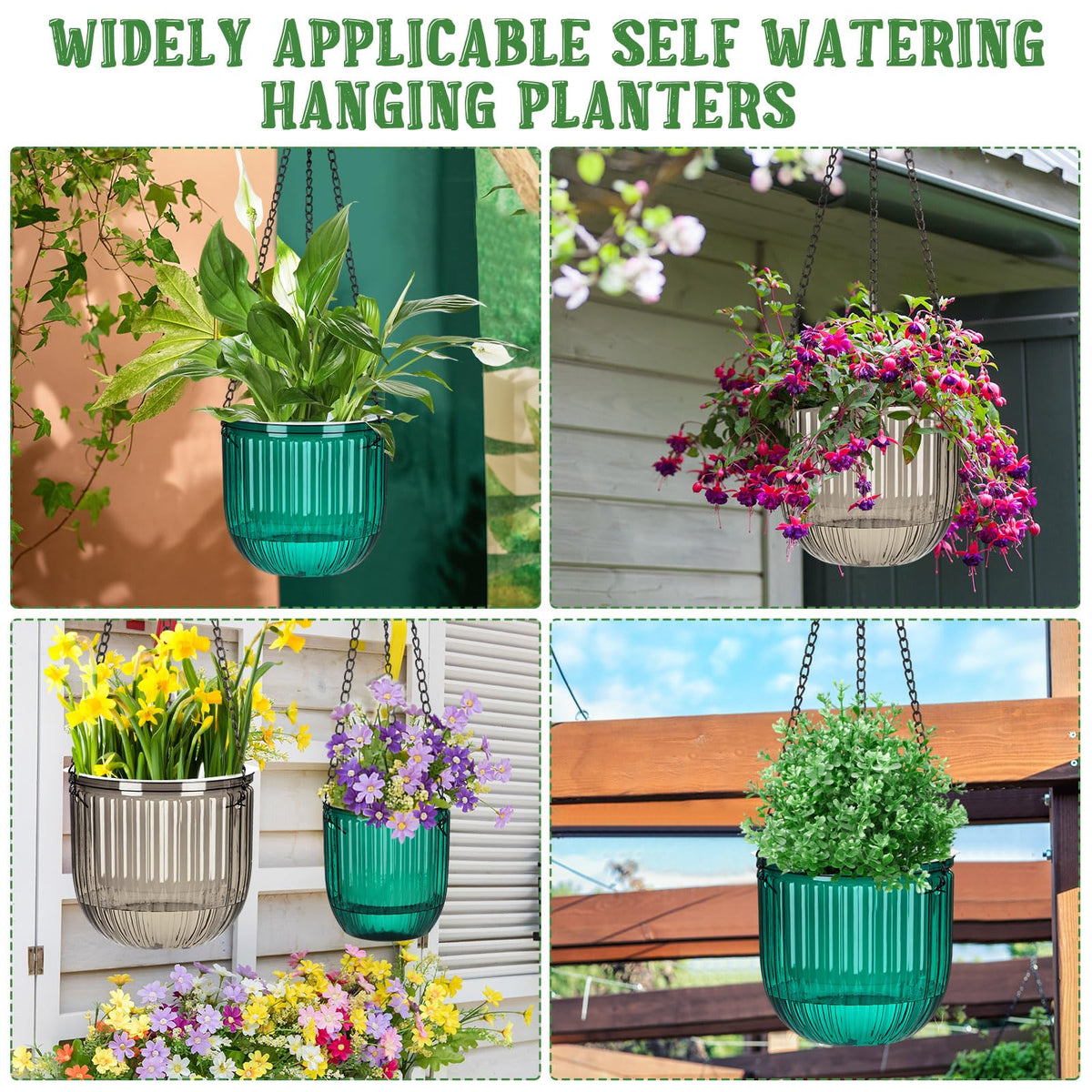 Maxcheck four-pack planters set for versatile placement in home or garden