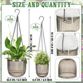 Maxcheck self-watering hanging planter 4.5-inch supports compact greenery with efficient watering