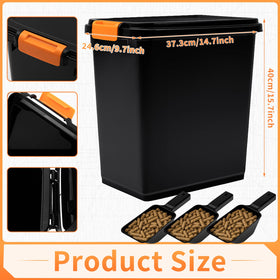 Close-up of flip lid for easy, spill-free pellet access.