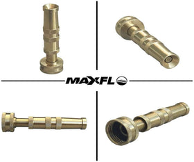 MAXFLO brass nozzle twisting barrel demonstrates fan to cone sprays