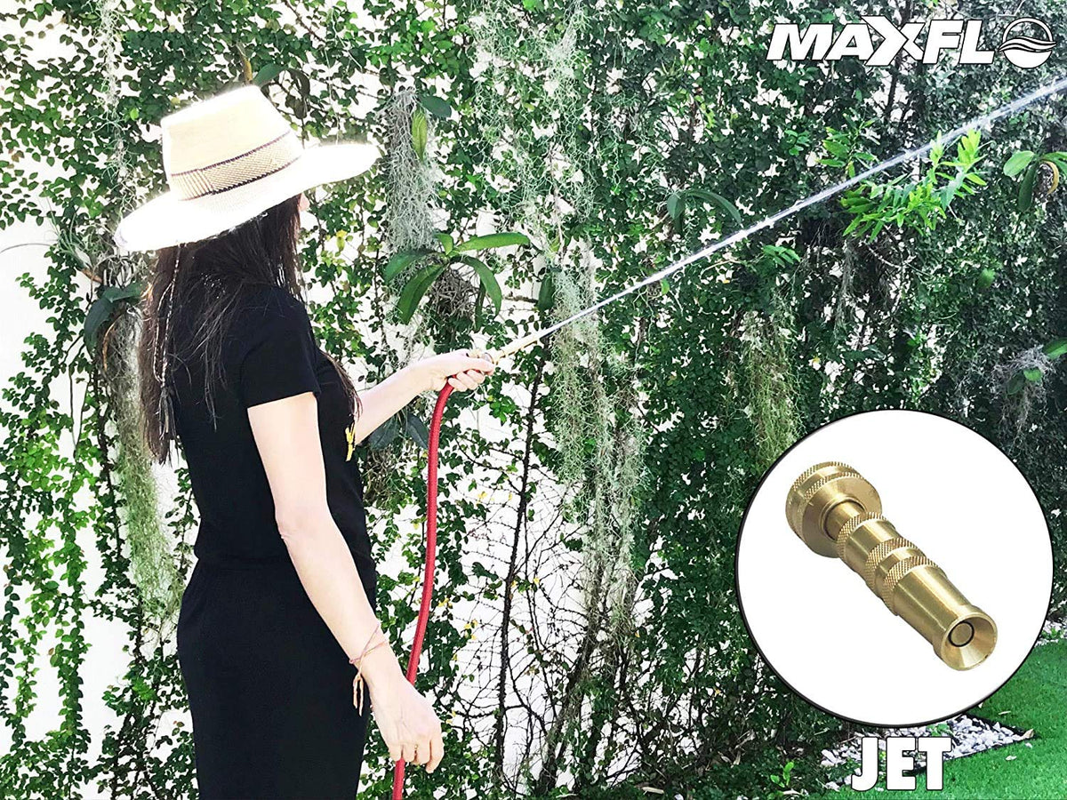 MAXFLO 2-pack nozzle in action for watering, cleaning, and patio maintenance