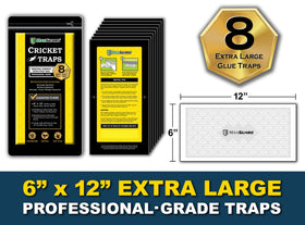 MaxGuard cricket trap 6x12 inch adhesive for long-lasting home pest control