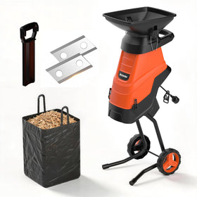 MAXLANDER front view of the 15-amp chipper for home yard cleanup