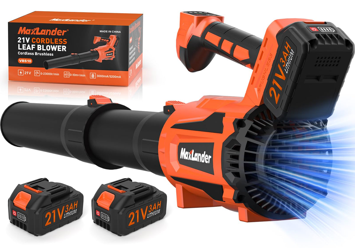 MAXLANDER Leaf Blower packaging showcases premium design for easy gifting.