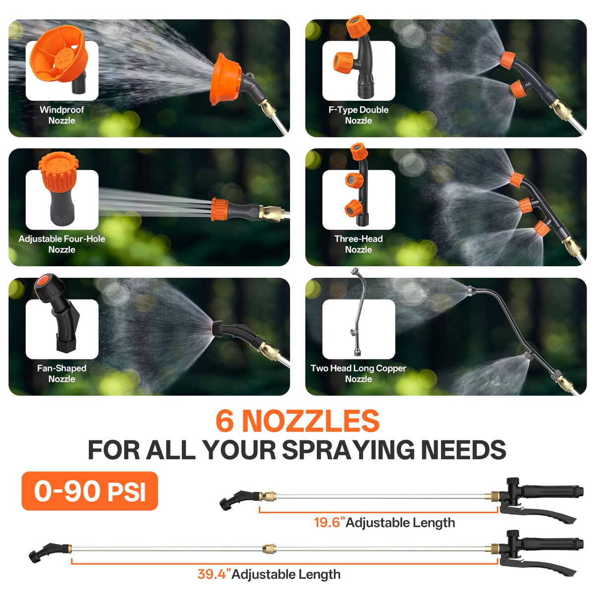 Maxlander telescopic wand extends to reach tall shrubs with ease.