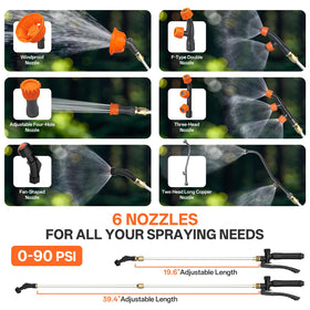 Maxlander telescopic wand extends to reach tall shrubs with ease.