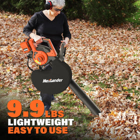 MAXLANDER turbo mode delivers 170 mph air for tough leaves.