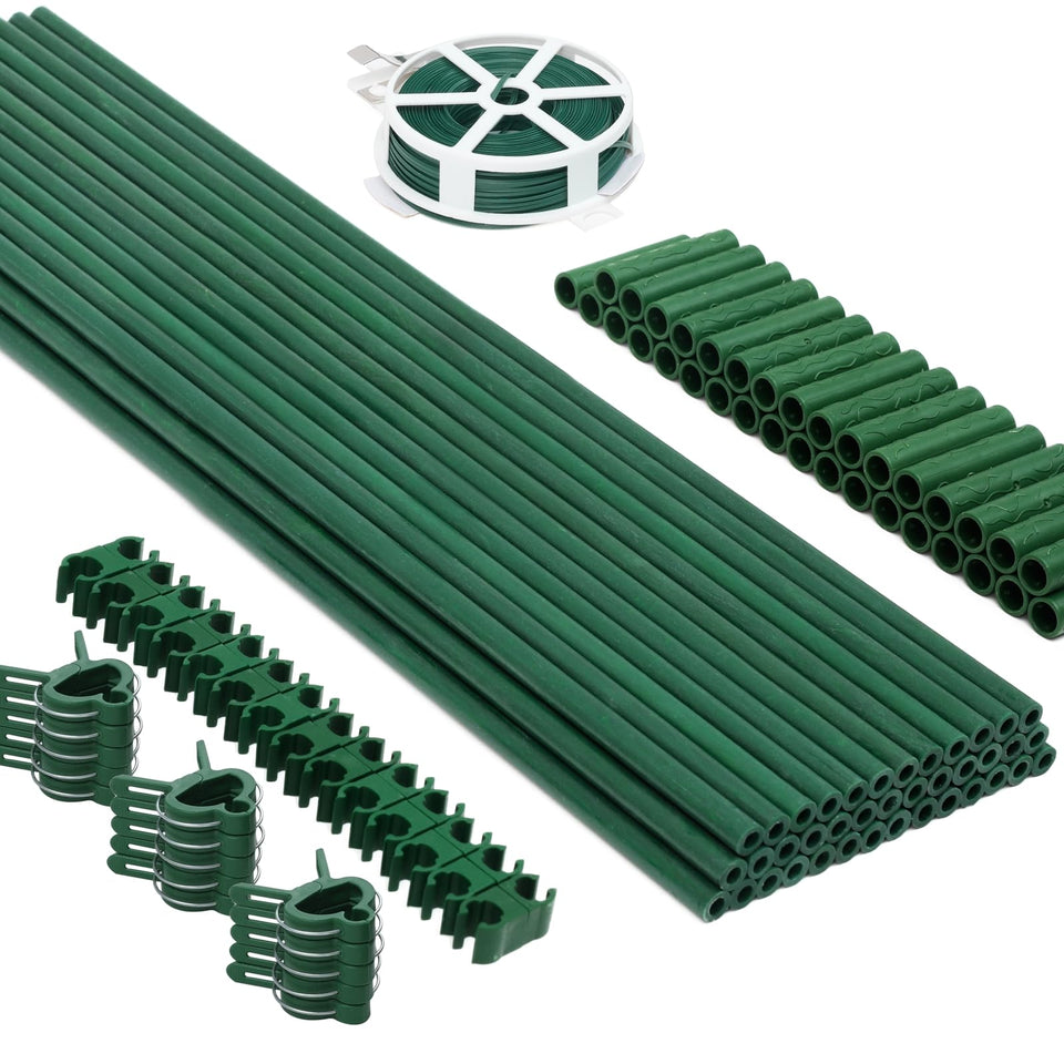 MAXPACE garden stakes kit with 40 stakes included for sturdy plant support