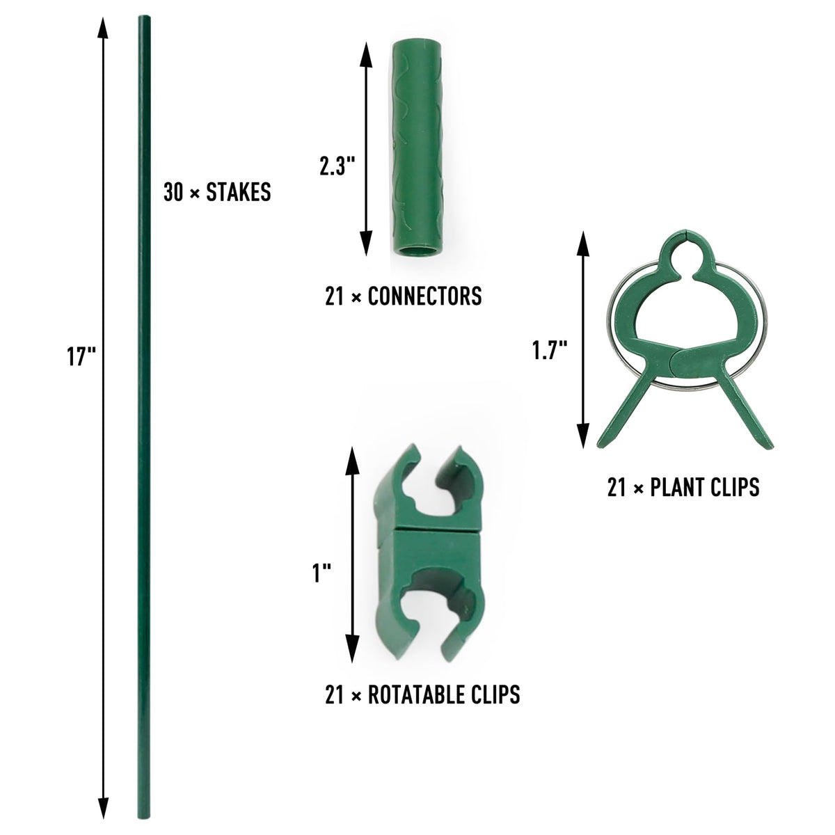 MAXPACE rotatable clips for creating X-shaped or custom plant supports