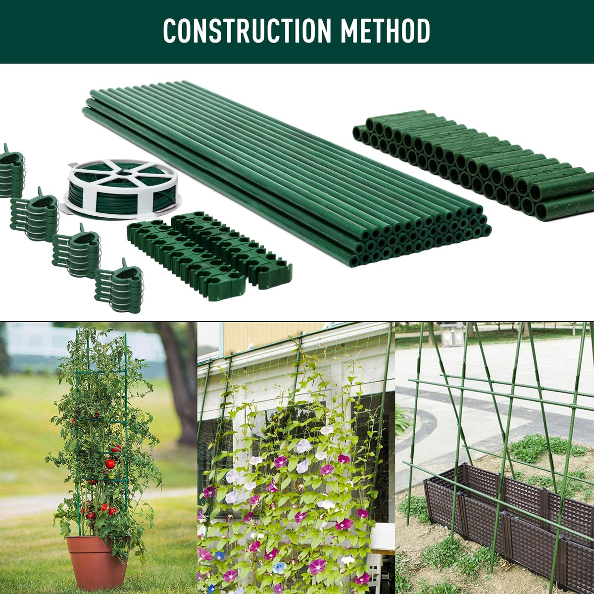 MAXPACE tomato stake support keeps vines upright and well-spaced