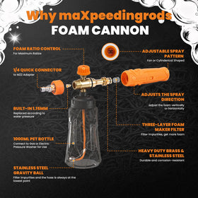 maxpeedrods foam cannon gravity-straw maintains steady flow at any angle