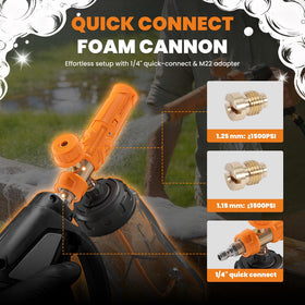 maxpeedingrods foam cannon m22-quick-connect compatibility for versatile pressure washer setups