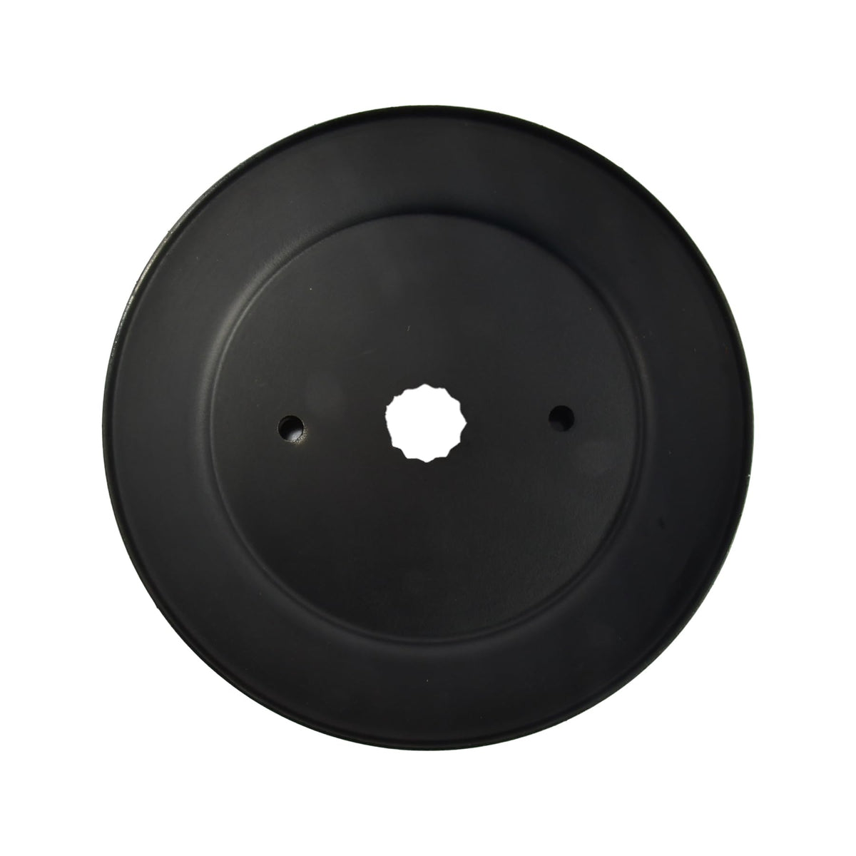 MaxPower 332512B spindle pulley installed on mower demonstrating compatibility