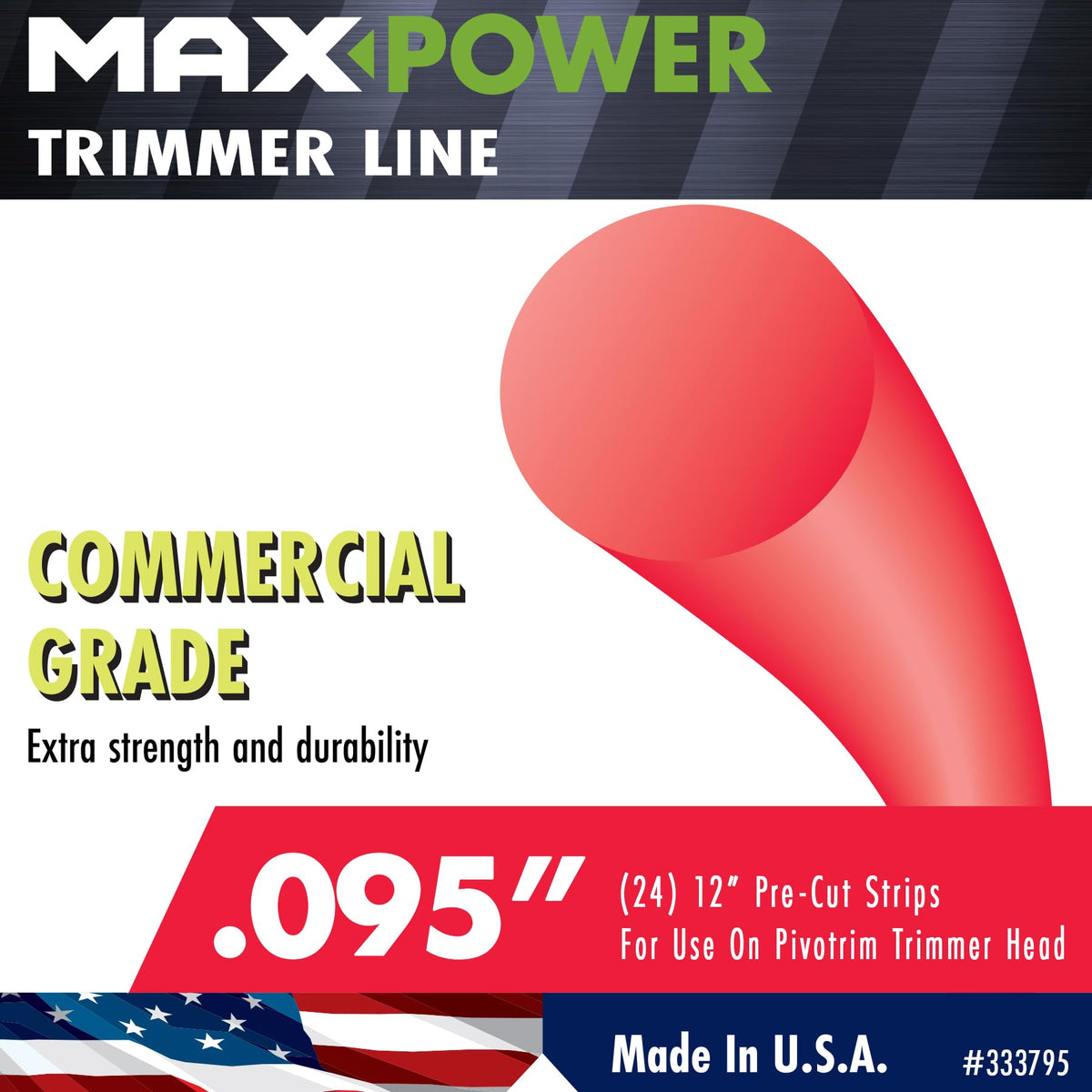 MaxPower 333795 strip pack of 24 for commercial-grade trimmer line.