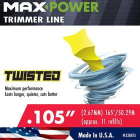 MaxPower 338815 165-foot length shown for extended use on reels.